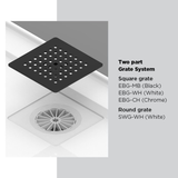 Oceano Stonelite Eco Shower Base Chrome Waste - 1000 x 1000mm Rear Outlet