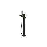 Synergii Free Standing Bath Streamline Mixer With Handshower - Matte Black