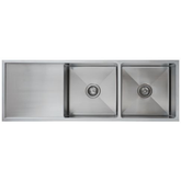 Interchange Uptown 250 Double Bowl Sink with Double Drainers - 1300 X 450 X 250 Radius Corner