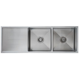 Interchange Uptown 250 Double Bowl Sink with Double Drainers - 1300 X 450 X 250 Radius Corner