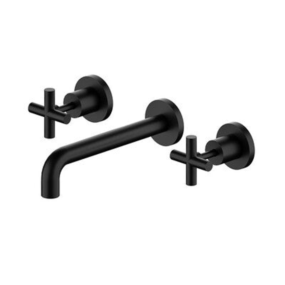 Nero X Plus Wall Basin Set 214mm Spout - Matte Black