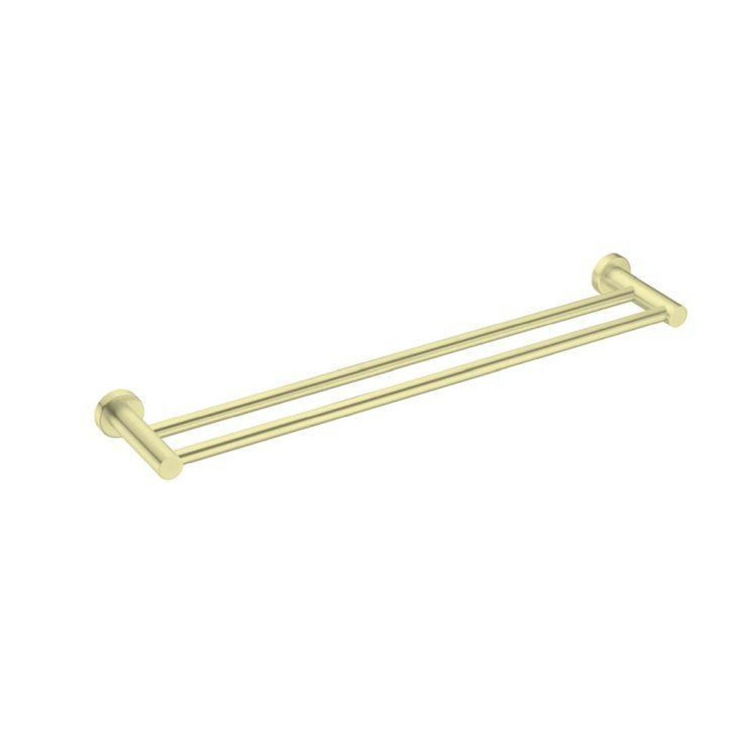 Nero Mecca Double Towel Rail 800Mm - Brushed Gold