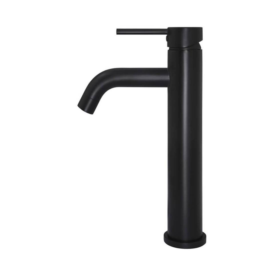 Meir Round Tall Curved Basin Mixer - Matte Black
