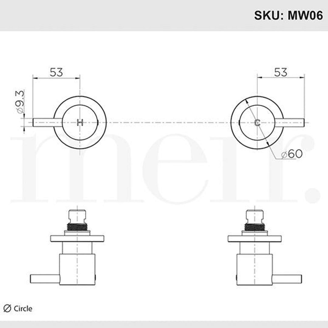 Meir Round Quarter Turn Wall Top Assemblies - Matte Black