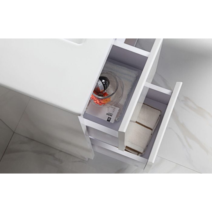 Aulic Maya Wall Hung Finger Pull Cabinet Left Hand Drawer 900L With Mini Ceramic Top