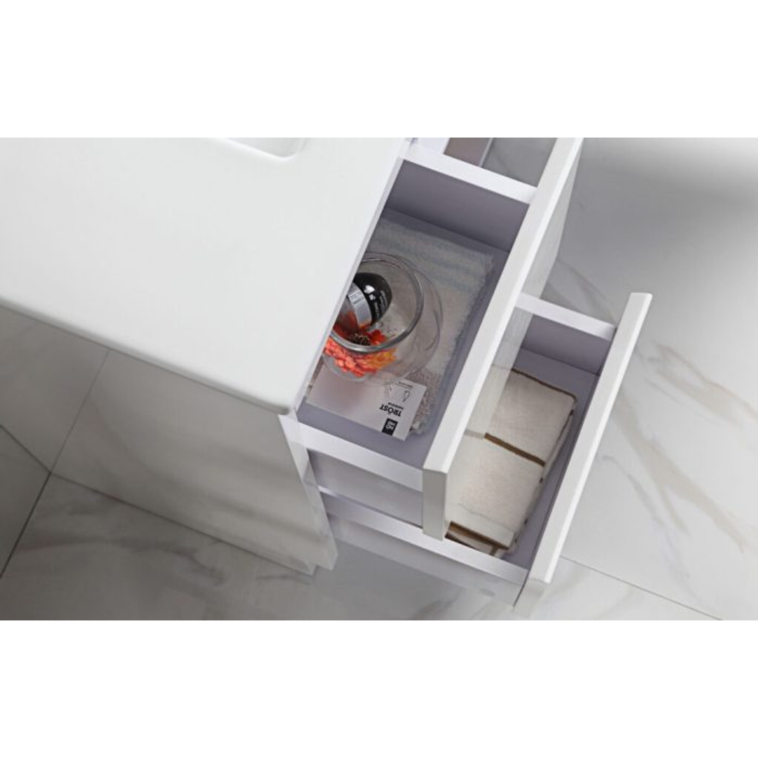 Aulic Maya 750mm Freestanding Vanity - Mini Ceramic Top (Left Hand Drawer)