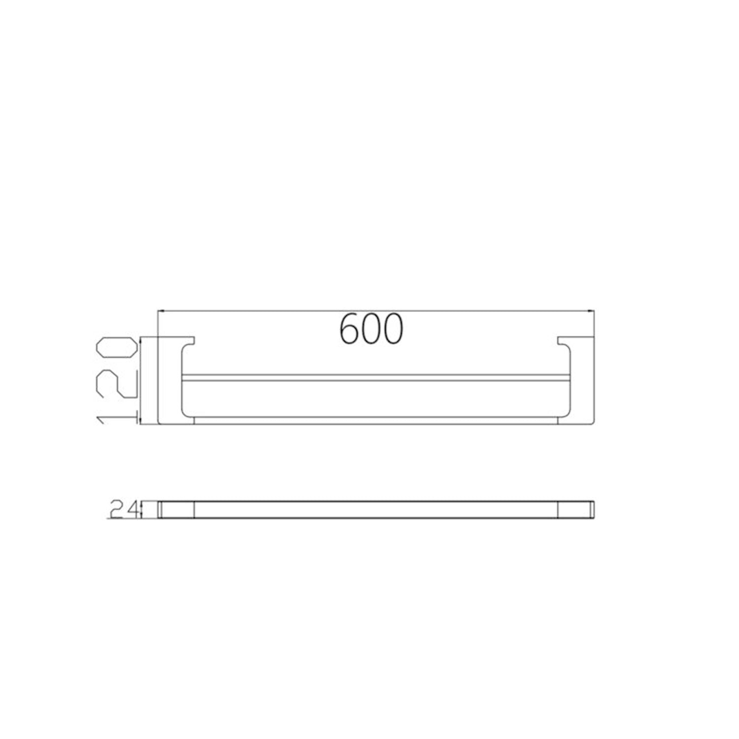 Nero Pearl/Vitra Double Towel Rail 600mm - Gunmetal Grey