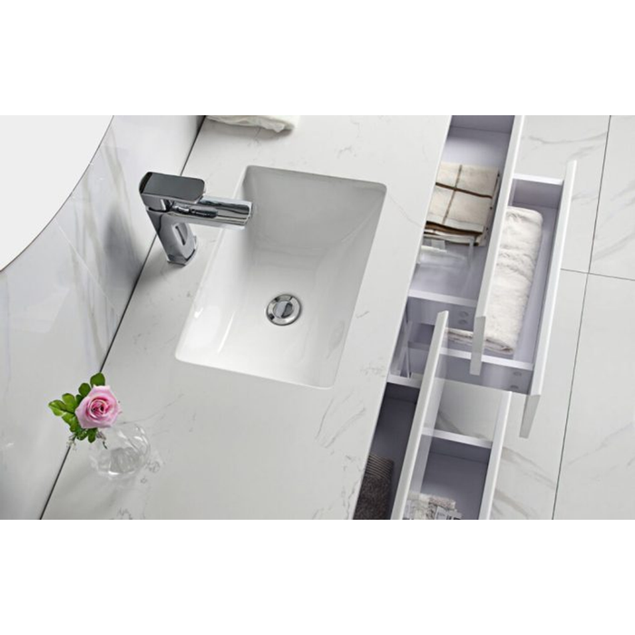 Aulic Leona 900mm Wall-Hung Vanity - Undermount Basin with Snow Stone Top