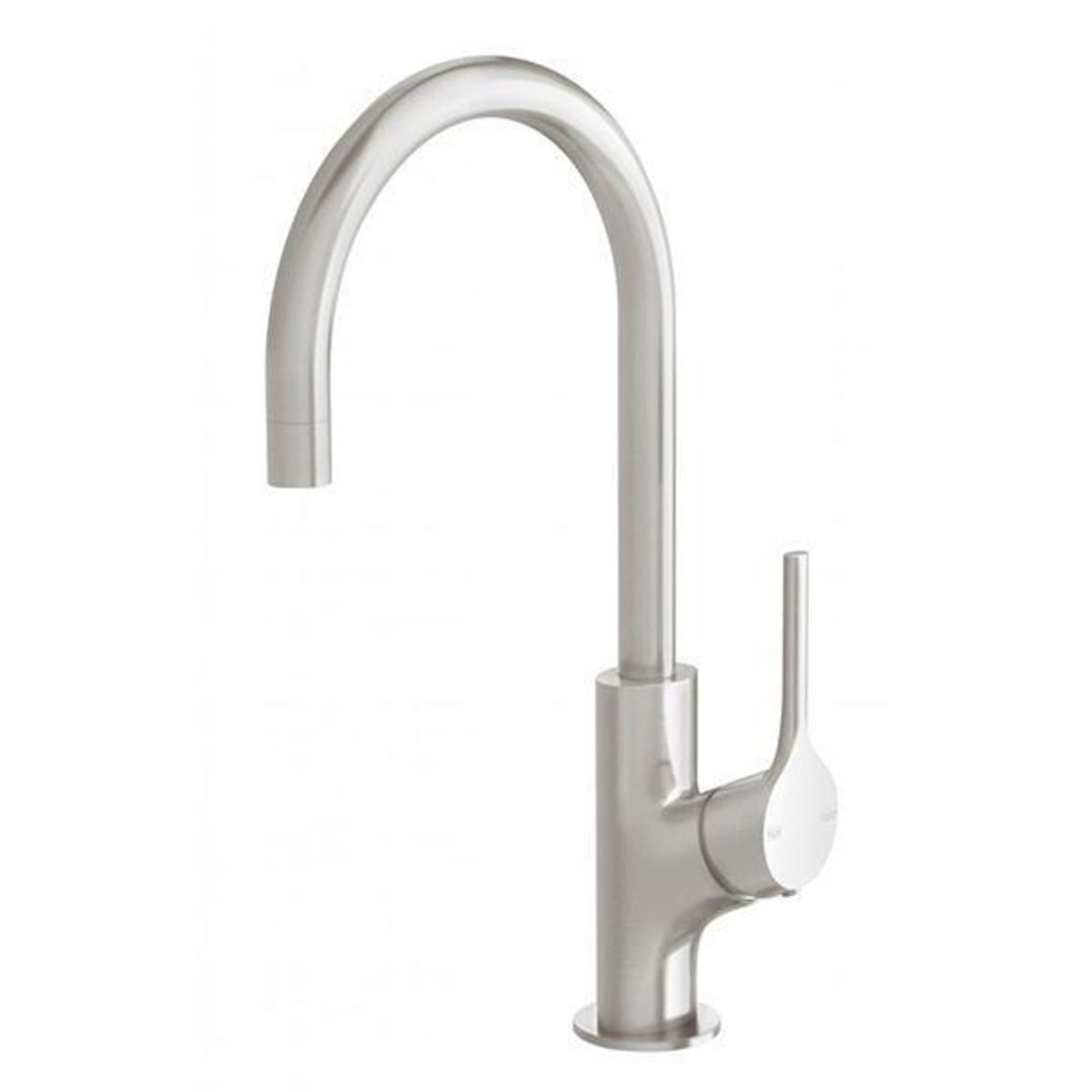 Vivid Slimline Oval Sink Phoenix Mixer 160mm Gooseneck - Brushed Nickel