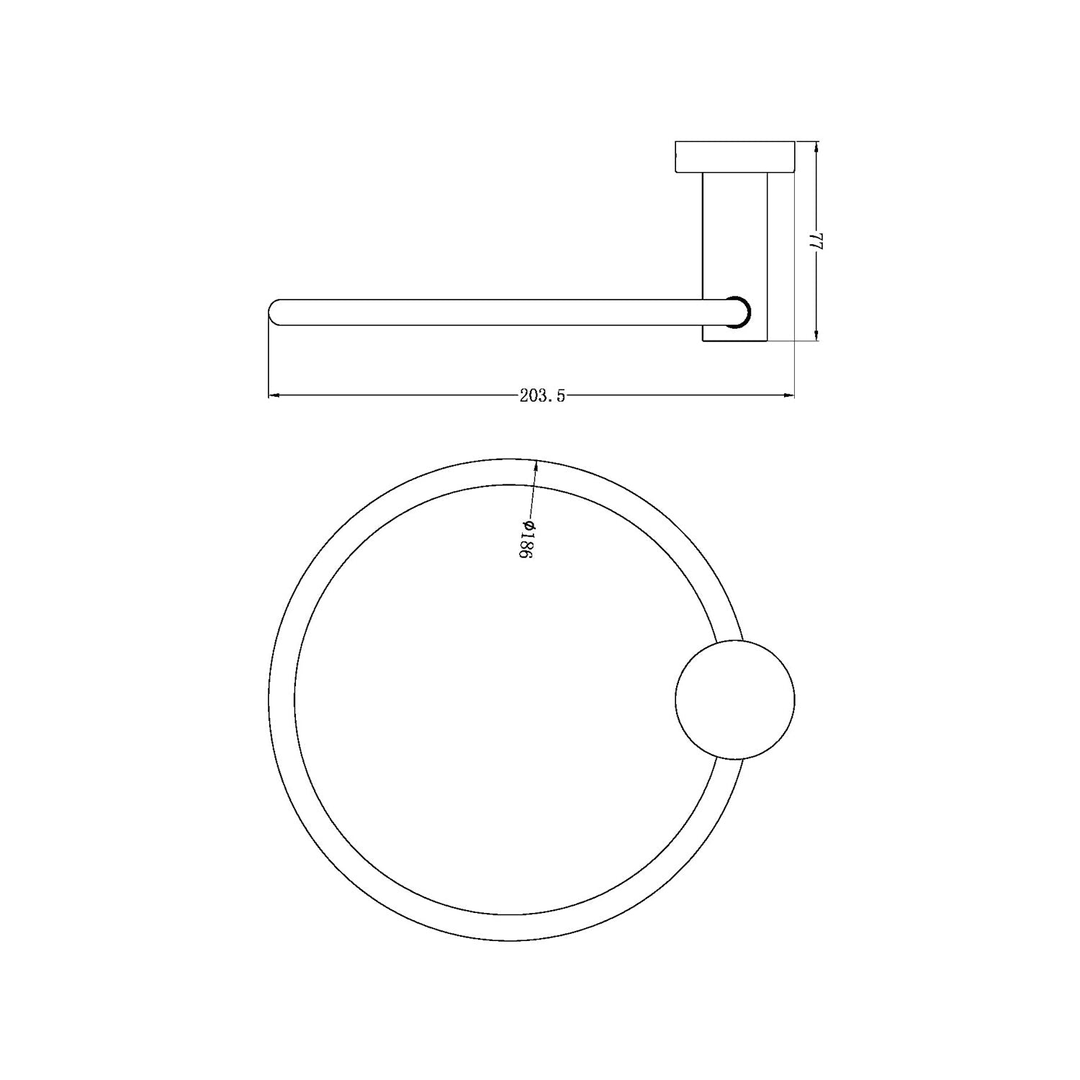 Nero Mecca Towel Ring Round - Matte Black