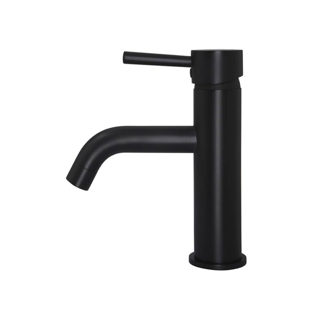 Meir Round Basin Mixer Curved - Matte Black