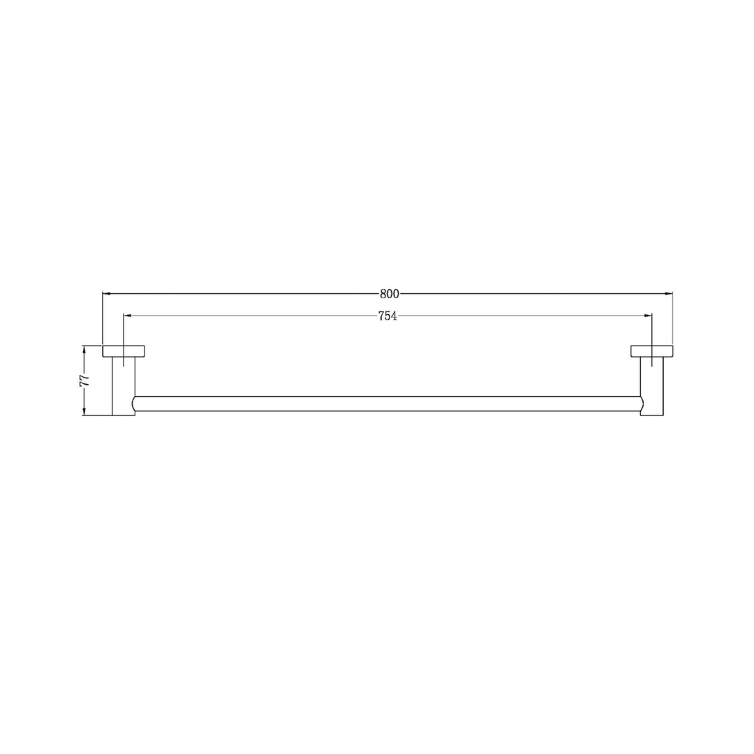 Nero Mecca Single Towel Rail 800Mm - Matte Black