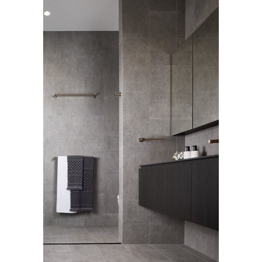 Meir Round Double Towel Rail 600Mm - Champagne