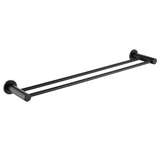 Hustle 800mm Double Fienza Towel Rail Matte Black 82508