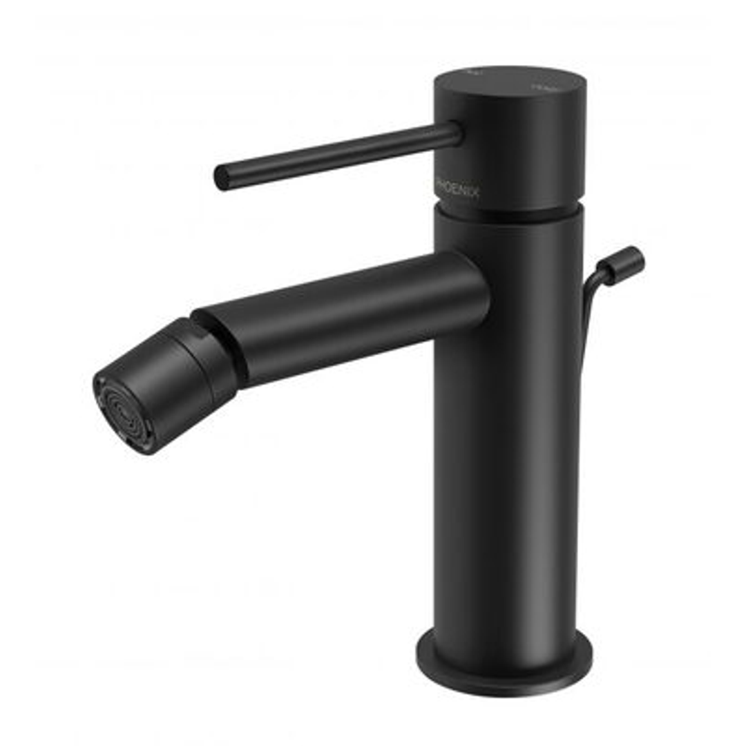 Phoenix Vivid Slimline Bidet Mixer With Pop Up Waste - Matte Black