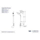 Greens Gisele Rail Shower Brushed Stainless Steel