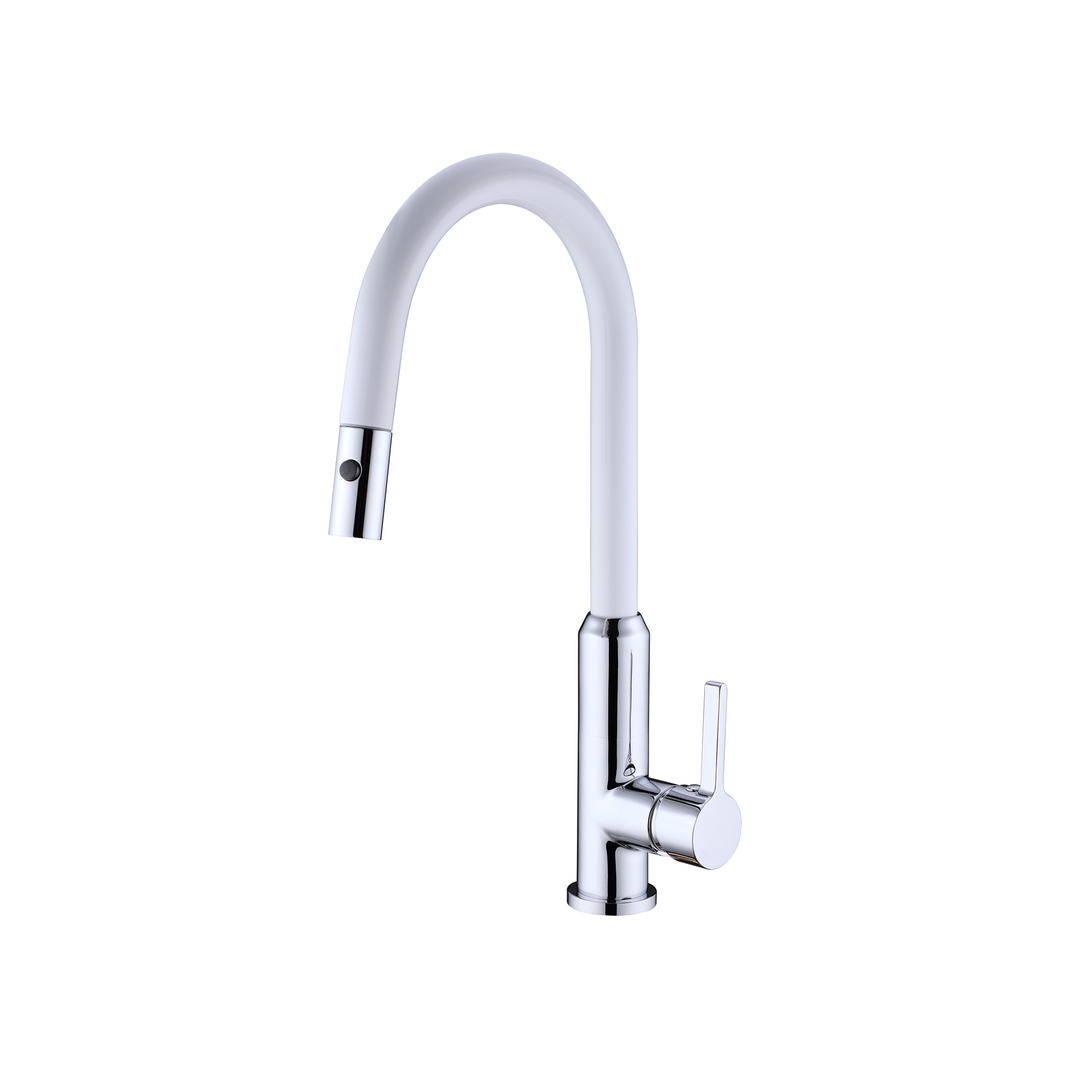 Pearl Pull Out Sink Nero Mixer With Vegie Spray Function - White