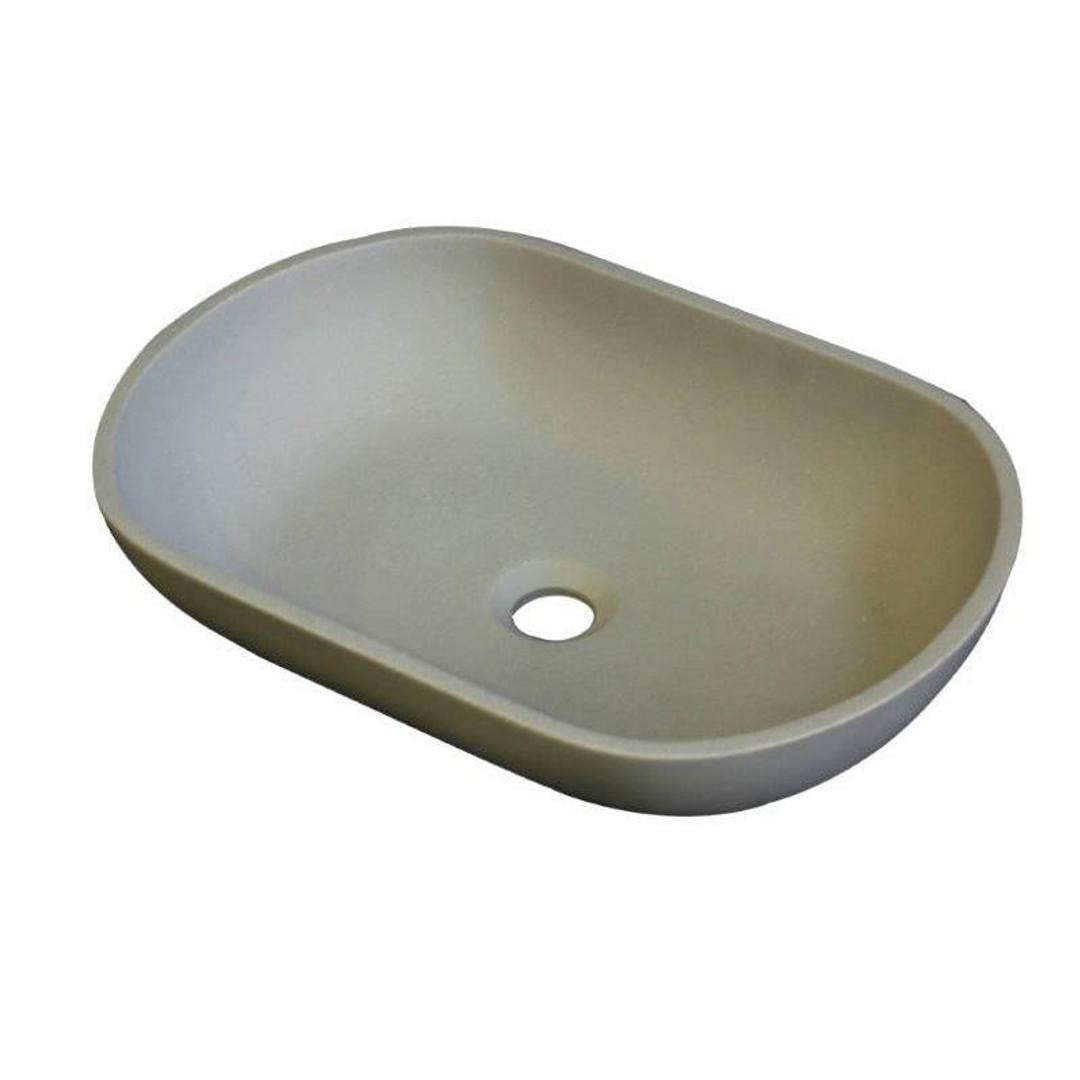 Positano Oval Solid Surface Basin Concrete