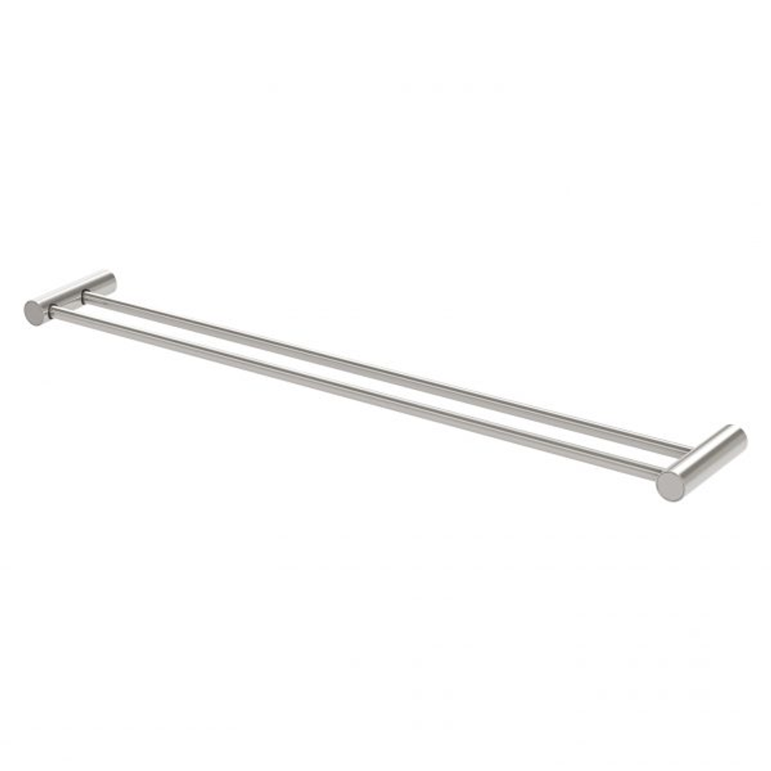 Phoenix Vivid Slimline Double Towel Rail 800mm - Brushed Nickel