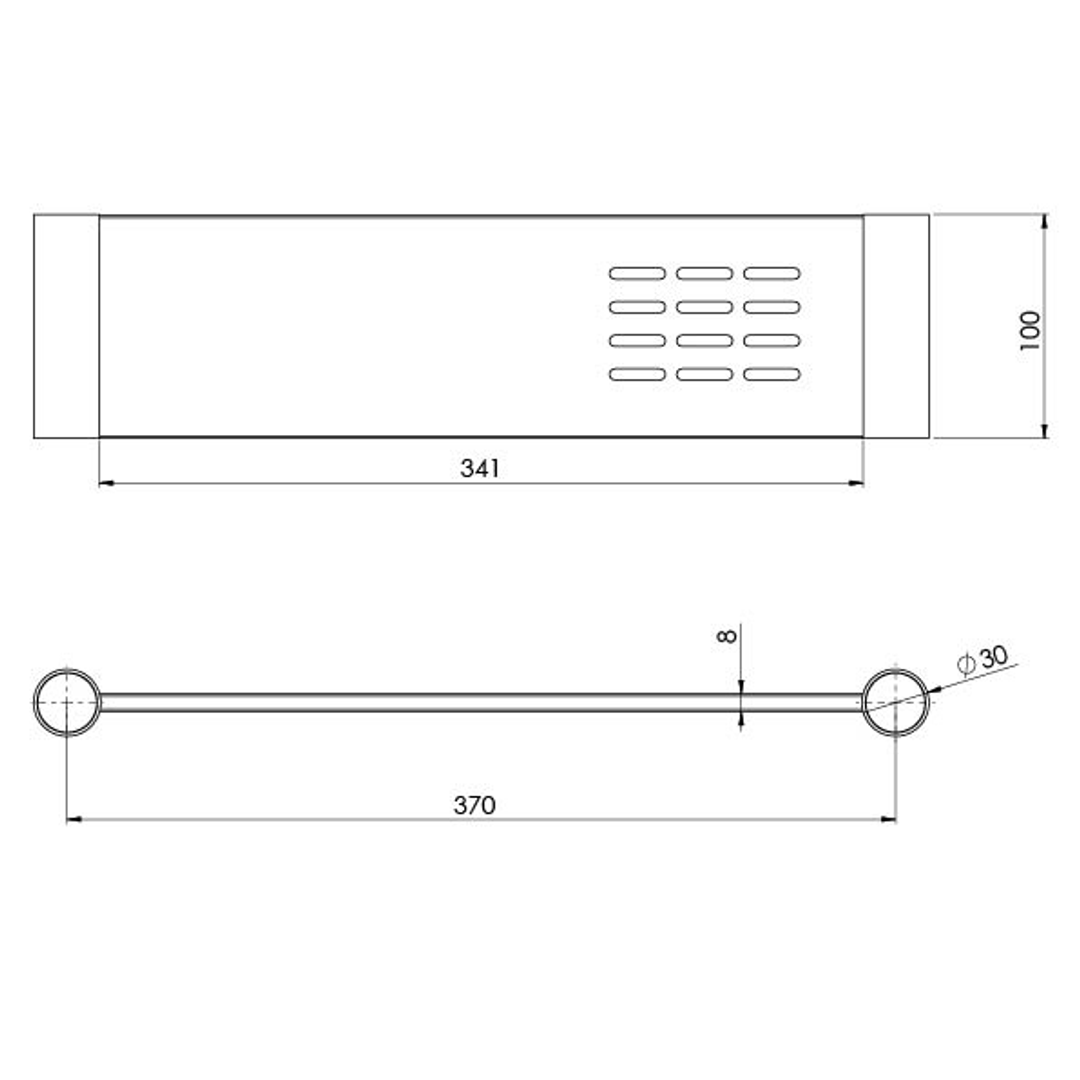 Phoenix Vivid Slimline Shower Shelf 370mm - Chrome