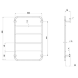 Vivid Slimline Phoenix Towel Ladder 800 X 500Mm - Chrome