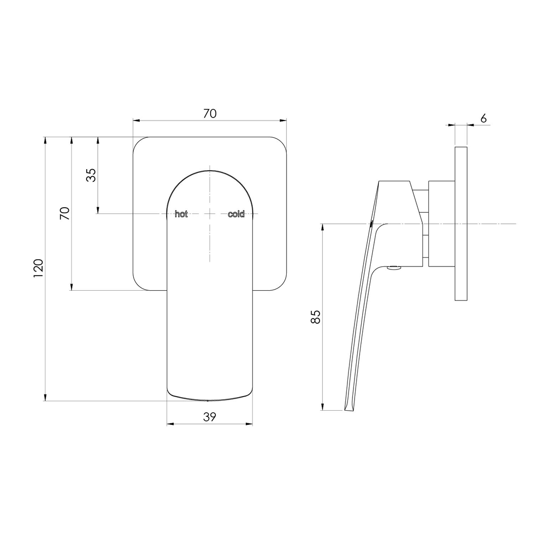 Phoenix Mekko Switchmix Shower/Wall Mixer Fit-Off Kit - Matte Black