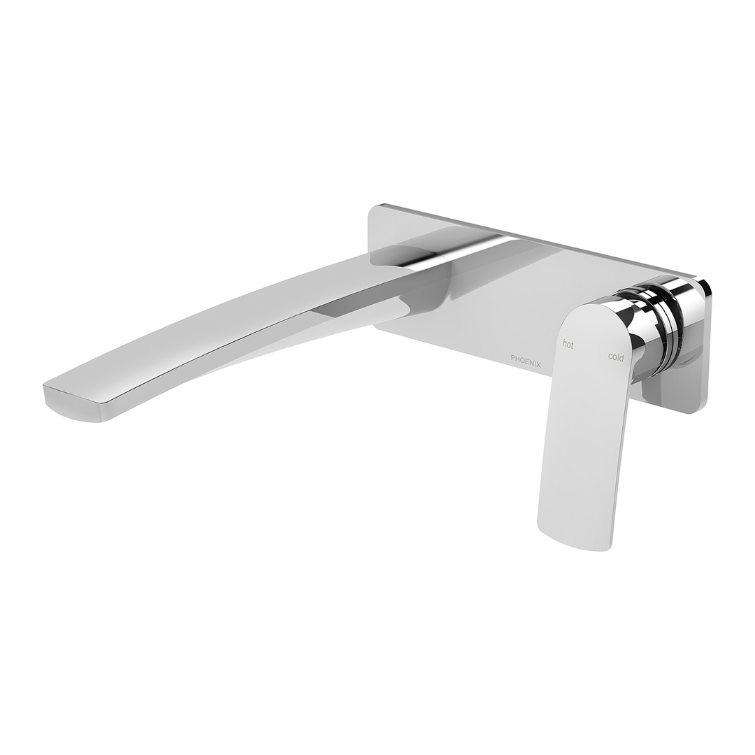 Phoenix Mekko Switchmix Wall Basin/Bath Mixer Set 200mm Fit-Off Kit - Brushed Nickel