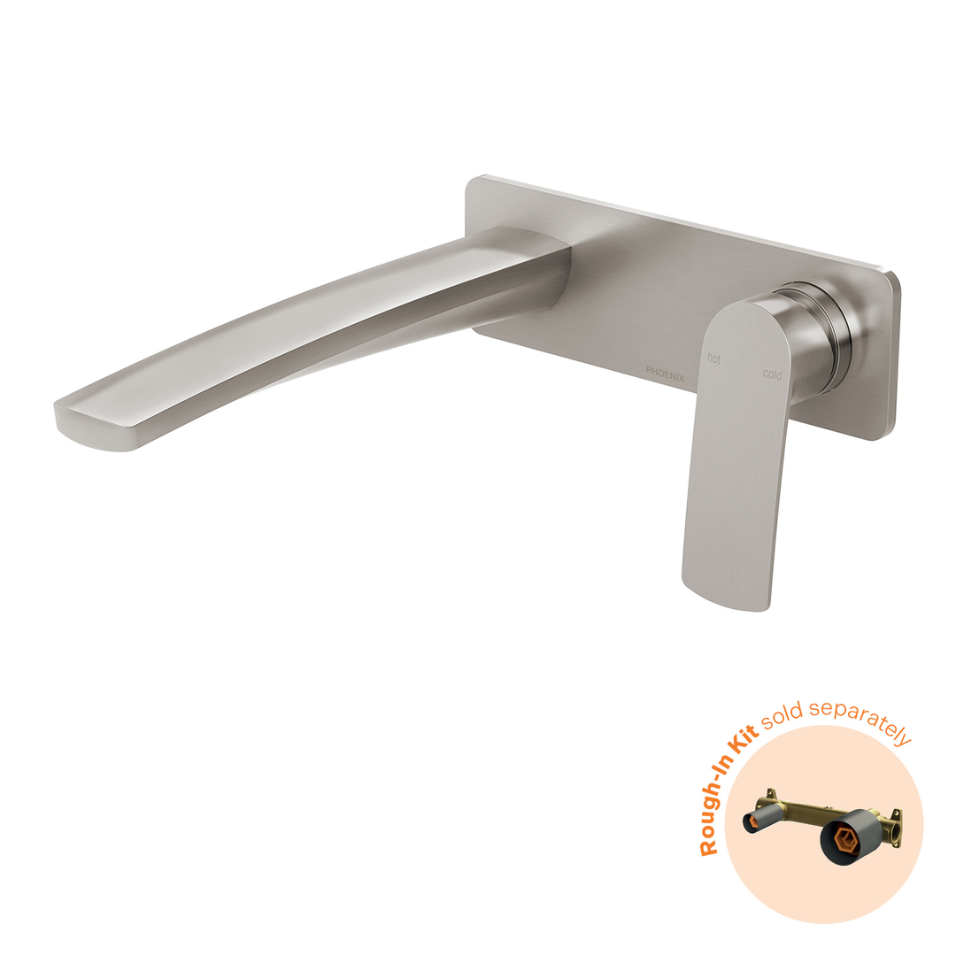 Mekko Switchmix Wall Basin/Bath Phoenix Mixer Set 200mm Fit off Kit - Brushed Nickel