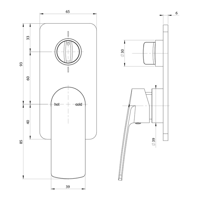 Phoenix Mekko Switchmix Shower/Bath Diverter Mixer Fit-Off Kit - Brushed Carbon