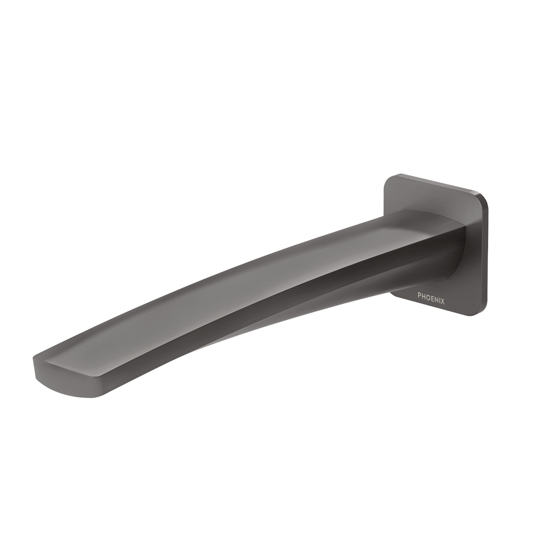 Phoenix Mekko Wall Bath Outlet 200mm - Brushed Carbon