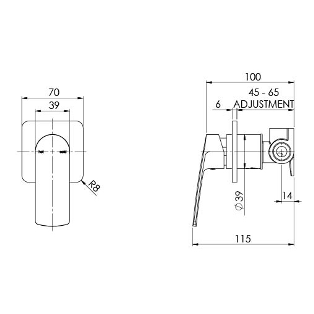 Mekko Shower/Wall Phoenix Mixer - Chrome