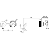Axia Wall Basin/Bath Curved Outlet Phoenix Mixer Set 180mm - Brushed Nickel