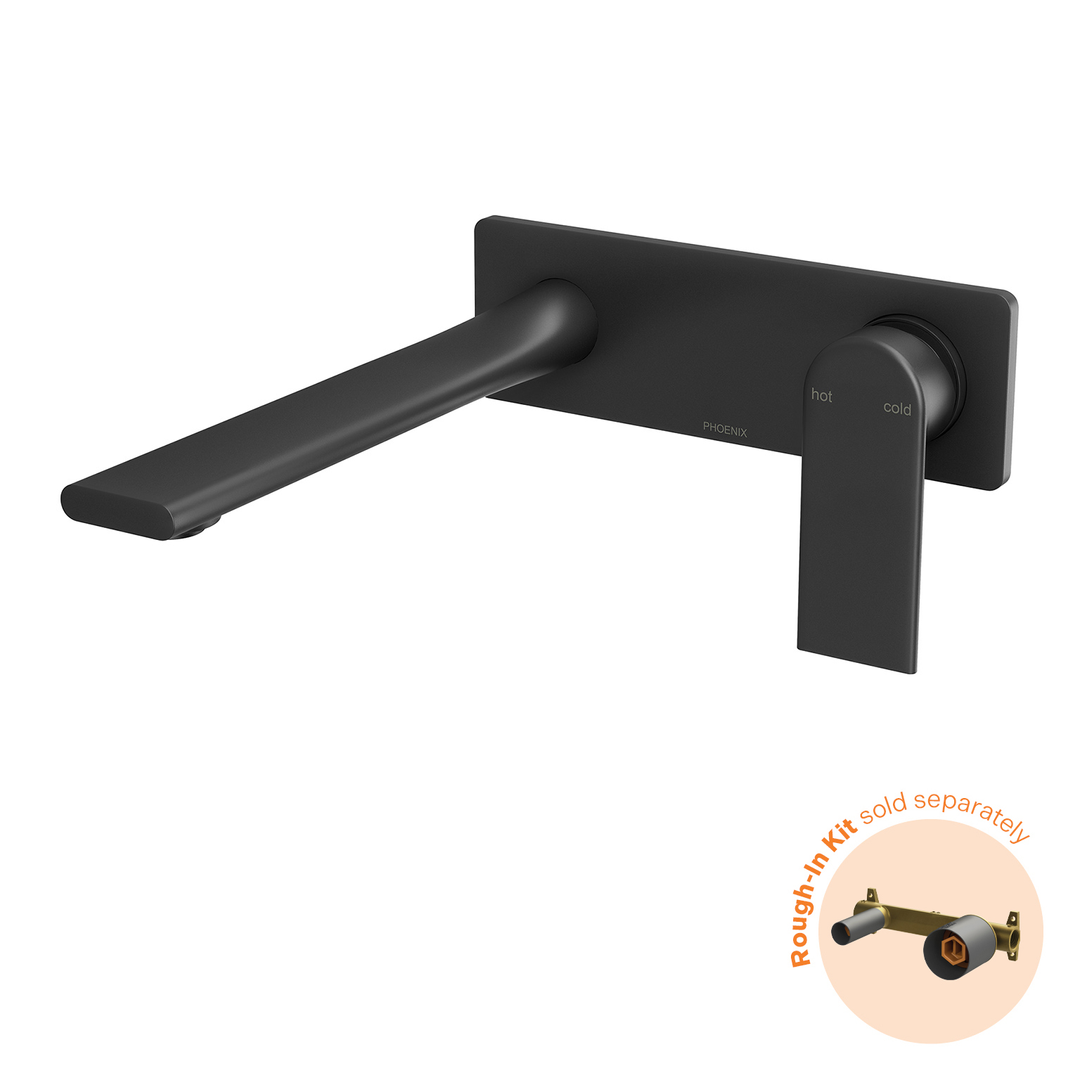Teel Switchmix Wall Basin / Bath Phoenix Mixer Set 200Mm Fit-Off Kit - Matte Black