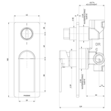 Teel Switchmix Shower / Bath Diverter Phoenix Mixer Fit-Off Kit - Chrome