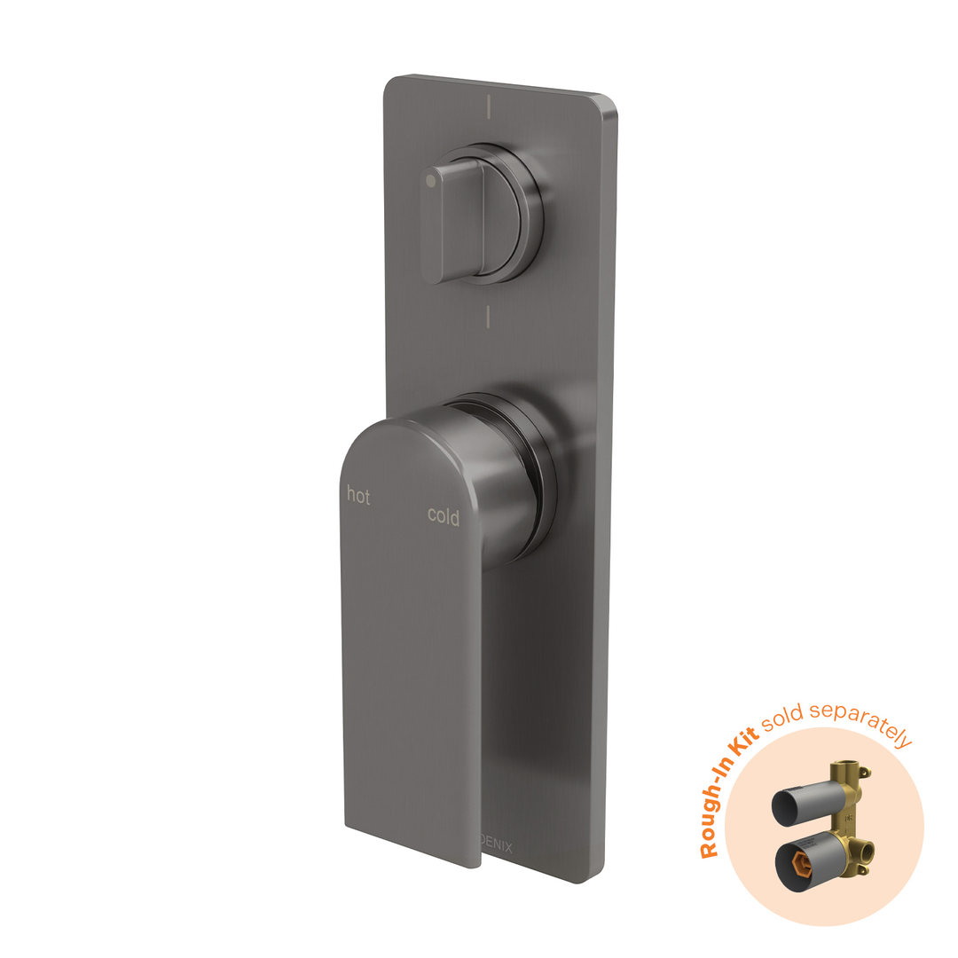 Teel Switchmix Shower / Bath Diverter Phoenix Mixer Fit-Off Kit - Brushed Carbon