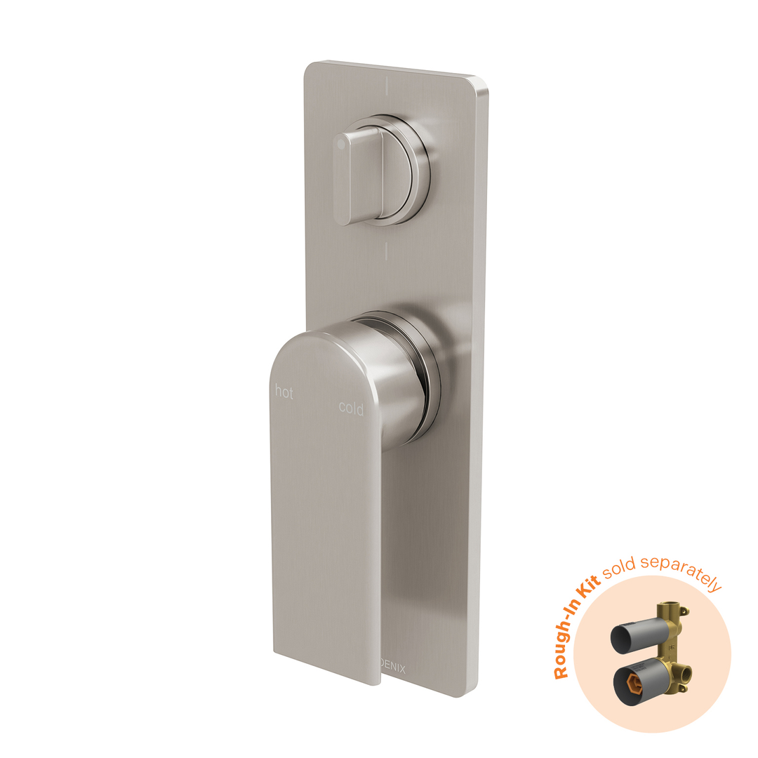 Teel Switchmix Shower / Bath Diverter Phoenix Mixer Fit-Off Kit - Brushed Nickel