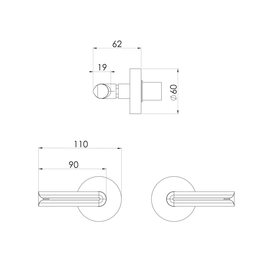 Vivid Slimline Plus Lever Wall Top Assemblies - Chrome