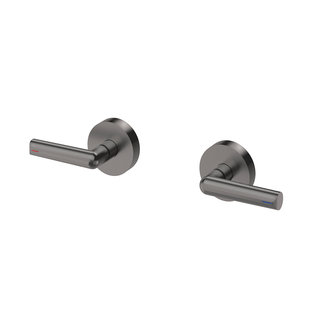 Vivid Slimline Plus Lever Wall Phoenix Top Assemblies 15Mm Ext Spindles - Brushed Carbon