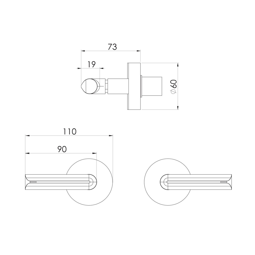 Vivid Slimline Plus Lever Wall Phoenix Top Assemblies 15Mm Ext Spindles - Matte Black