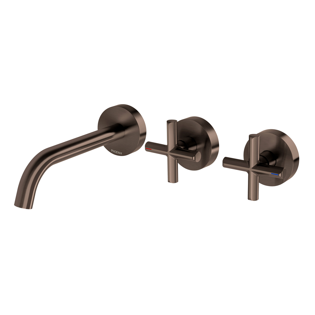 Phoenix Vivid Slimline Plus Wall Basin / Bath Hostess Set 180Mm - Brushed Bronze