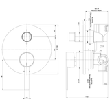 Lexi Mkii Switchmix Shower / Bath Diverter Phoenix Mixer Fit-Off Kit - Matte Black
