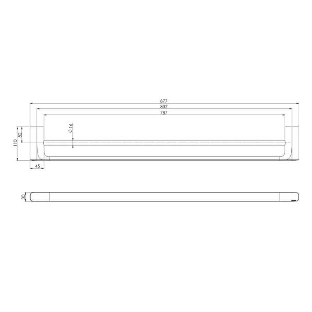 Nauge Nauge Double Towel Phoenix Rail 800mm - Chrome