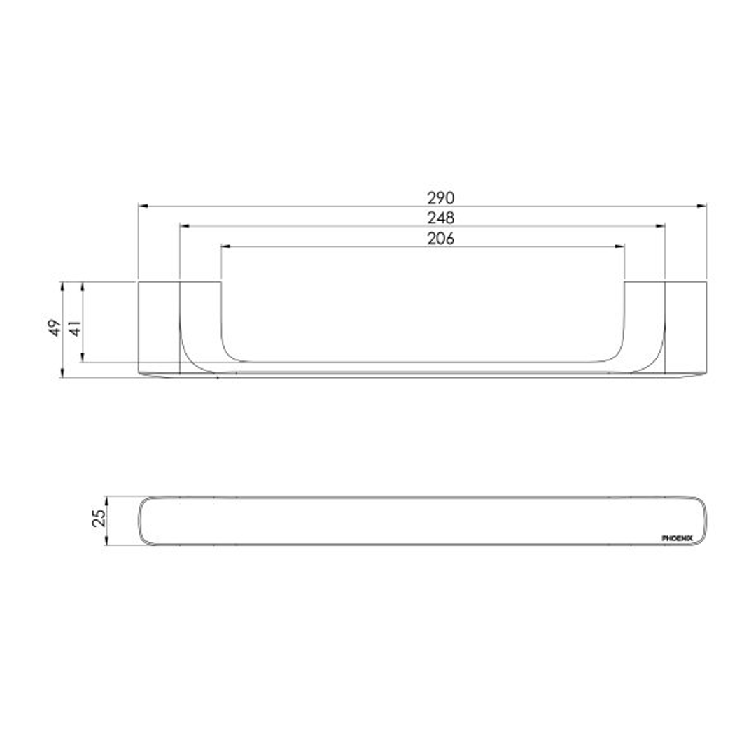 Nauge Nauge Hand Towel Phoenix Rail - Brushed Carbon
