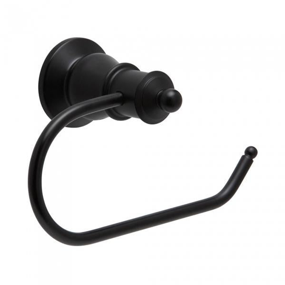 Lillian Fienza Toilet Roll Holder - Matte Black