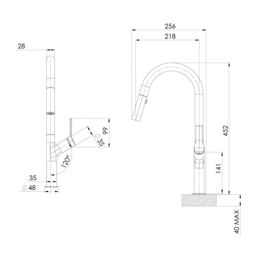 Linq Pull Out Sink Phoenix Mixer - Stainless Steel