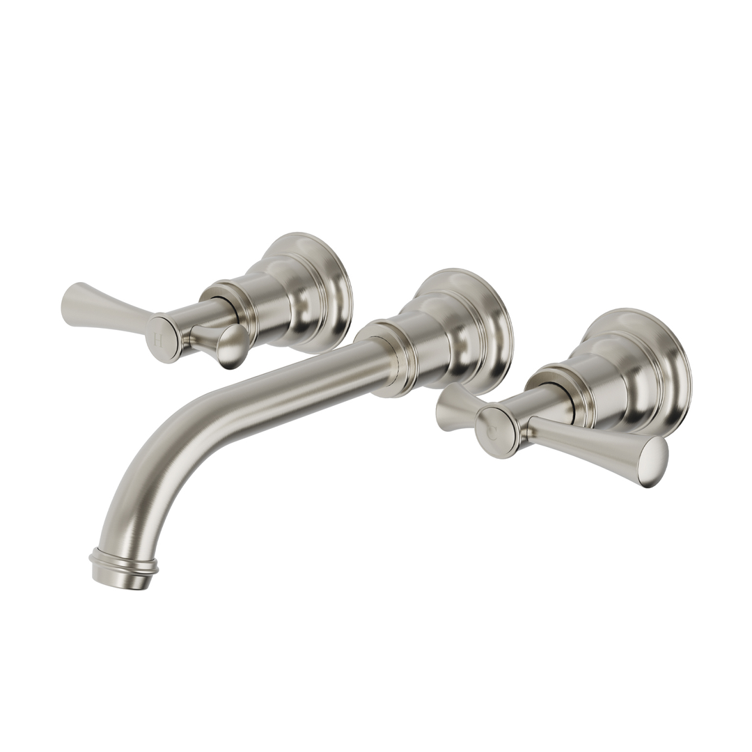 Cromford Cromford Wall Basin / Bath Phoenix Tap Set - Brushed Nickel