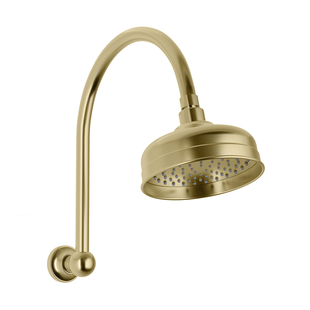Cromford Cromford HighRise Shower Arm & Rose Phoenix - Brushed Gold