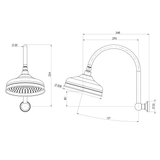 Cromford Cromford Hi Rise Shower Arm & Rose Phoenix 210mm - Chrome