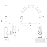 Cromford Cromford Pull Out Phoenix Sink Mixer - Brushed Gold
