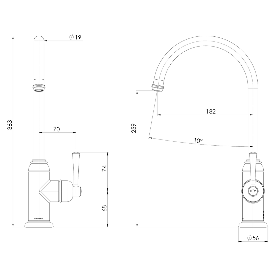 Cromford Sink Phoenix Mixer - Chrome